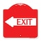 Signmission Designer Series Sign-Exit W/ Left Arrow, Red & White Aluminum Sign, 18" H, 18" L, RW-1818-24607 A-DES-RW-1818-24607 - alternate 1